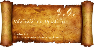 Vásári Orbán névjegykártya